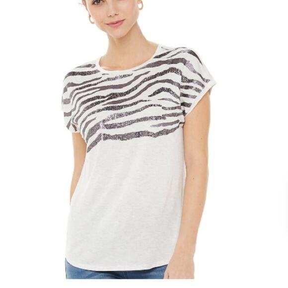 Apt 9. Adorn gray zebra Tee - Picture 1 of 5
